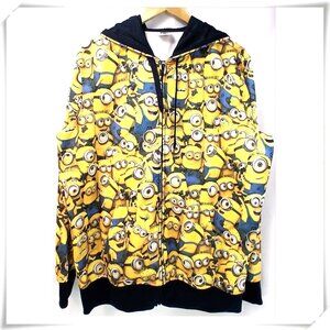 Despicable Me Minion Made Yellow Soft-shell Jacket Windbreaker w/ Hood Like New